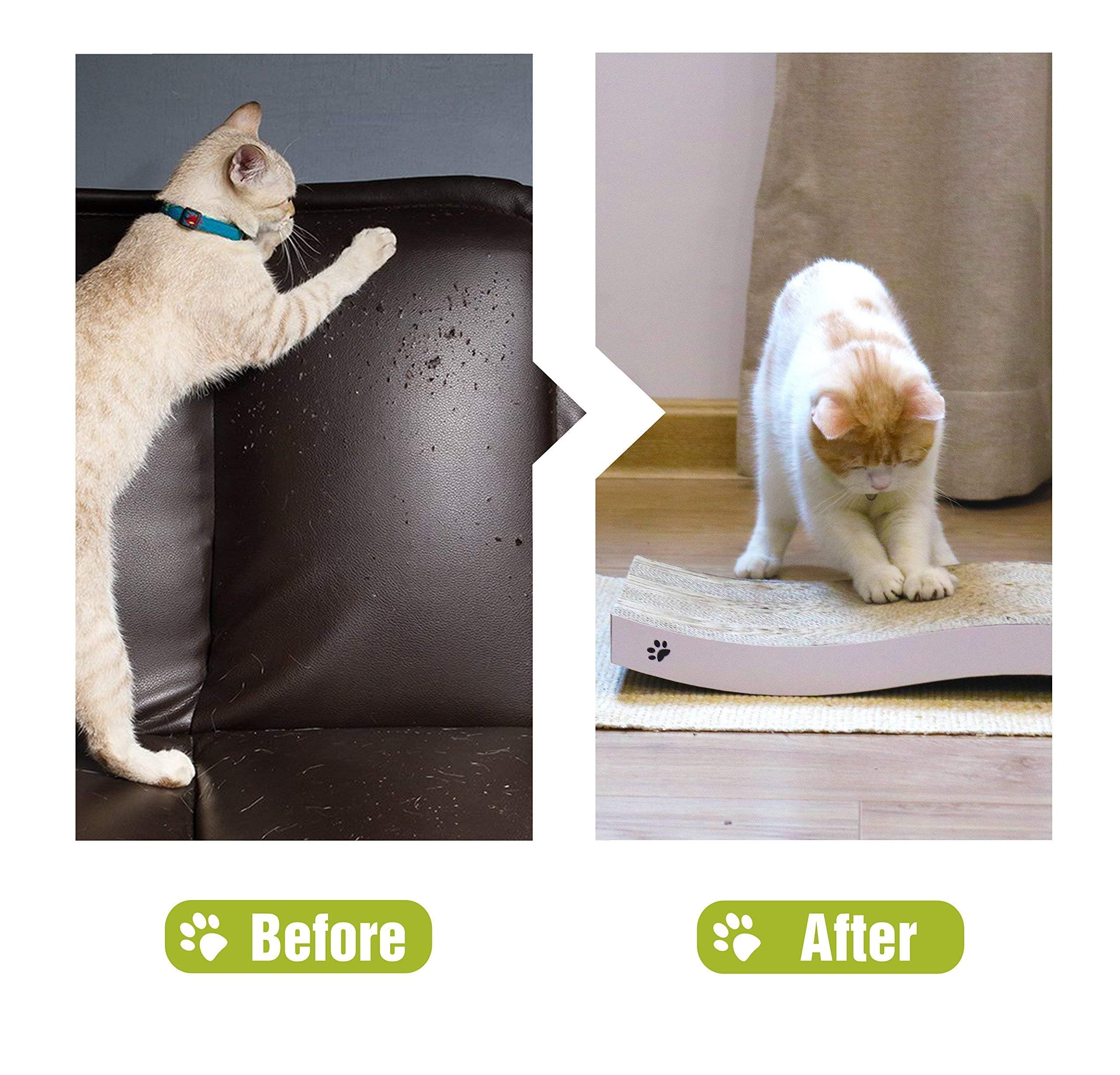 Cat Scratching Board, Durable Scratch Pad, Corrugated Cardboard Cat Scratcher for Indoor Cats, Heavy Duty, Double-Sided Usability, Recyclable with Catnip
