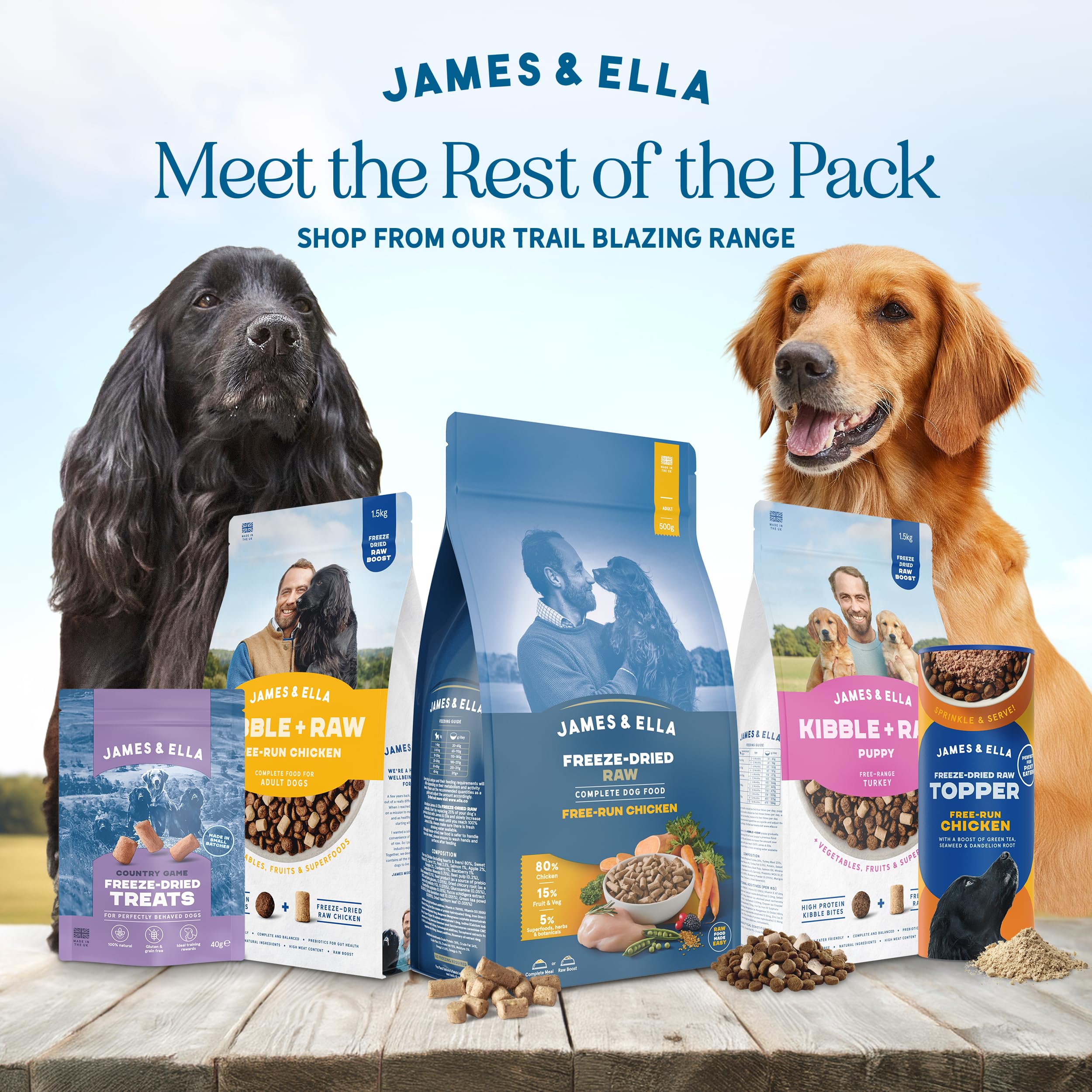 James & Ella Freeze-Dried Raw Dog Food Topper (50g) ❘ Tasty Free Run Chicken ❘ Freeze-Dried to Seal in Nutrients, Packed with Essential Oils & Minerals for Happy, Healthy Dogs, Grain & Gluten Free