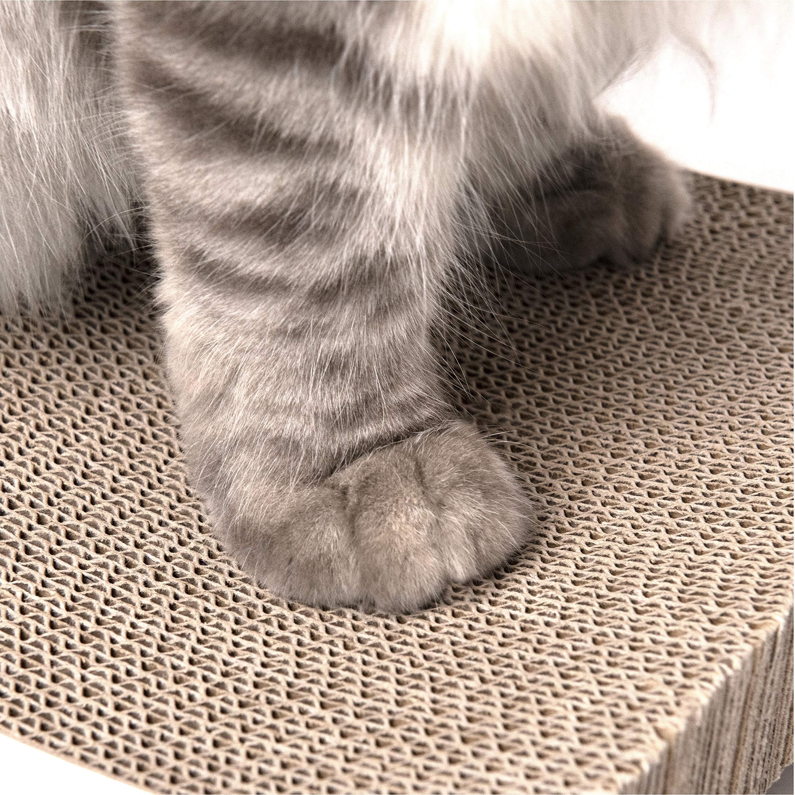 Cat Scratching Board, Durable Scratch Pad, Corrugated Cardboard Cat Scratcher for Indoor Cats, Heavy Duty, Double-Sided Usability, Recyclable with Catnip